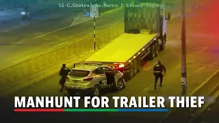 Video shows dramatic manhunt for trailer thief in Peru's capital | ABS-CBN News