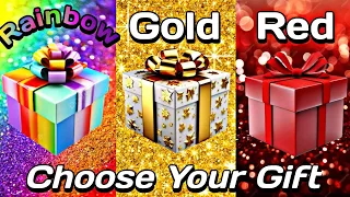 choose your gift new 🎁🥰🤑🤮  rainbow, red & gold, #giftchallenge #giftbox #quiz  #chooseyourgift 3