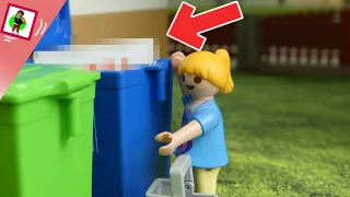 Playmobil Film "Was versteckt Peter da in der Mülltonne?" Familie Jansen