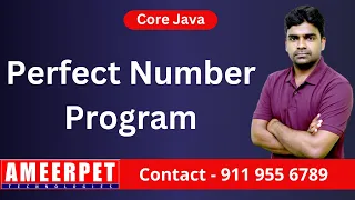 Perfect Number Program | By Srinivas | Ameerpet Technologies