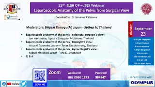 23th ELSA OP – JSES Webinar "Laparoscopic Anatomy of the Pelvis from Surgical View"
