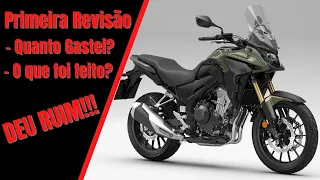 Cb 500x 2023 - Primeira Revisão: Valores, O que foi feito? DEU RUIM!!! - (Vou de Moto)