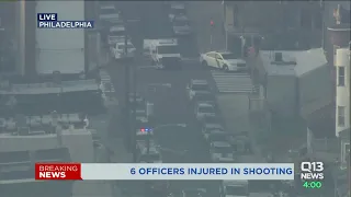 Police: 6 officers shot in Philadelphia; suspect still at large