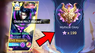 MY LAST ALUCARD MATCH TO REACH MYTHICAL GLORY 200 STARS! (Win or Lose?) Solo rank Gameplay!! | MLBB
