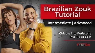 Chicote into Rotisserie into Titled Spin 🕺 (Intermediate/Advanced Level) -Brazilian Zouk Demo 👀