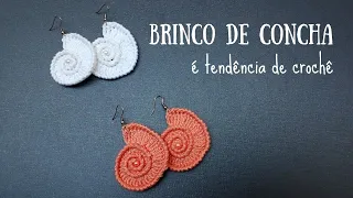 Como Fazer um Brinco de Concha em Crochê - DIY Passo a Passo de Crochê Fácil para Iniciantes