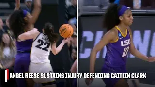 Angel Reese sustains ankle injury defending Caitlin Clark | ESPN College Basketball