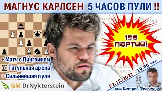 Чемпион мира Магнус Карлсен: 5 часов игры, 156 партий в пулю!! 🎤 Дмитрий Филимонов ♛ Шахматы