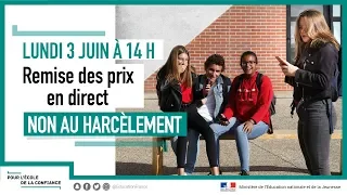 [Live] Cérémonie de remise de prix du concours Non au harcèlement 2019