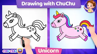 How to Draw a Unicorn? - Drawing with ChuChu - ChuChu TV Drawing for Kids Easy Step by Step