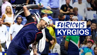 Angry Kyrgios Post Match Racket Smash & Interview | 2022 US Open | Eurosport Tennis