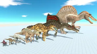 SPINOSAURUS OF EVOLUTION VS Trex Godzillas Dinosaur Jurassic Park 3 - Animal Revolt Battle Simulator