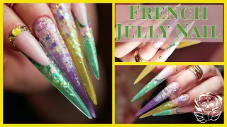 Glitter French Jelly Nails in Acrygel