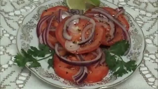 Очень вкусная закуска из помидоров  Весь секрет в маринаде