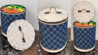 DIY Rope Storage Basket/ Basket Organizer Diy/ Rope Crafts/ سبت تخزين يدوي بالحبل