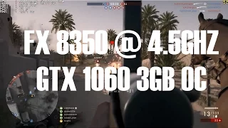 Battlefield 1 - FX 8350 @ 4.5GHz / GTX 1060 3GB OC / 16GB DDR3 (All setttings tested)