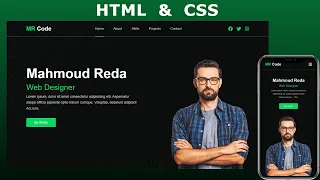 Create Responsive Portfolio Website HTML CSS |  تصميم موقع شخصي