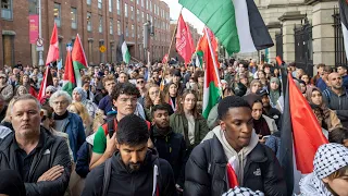 Palestinian community protest in Dublin over Israeli attacks