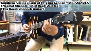 Epiphone Casino Inspired by John Lennon sound check with VOX AC15C1X