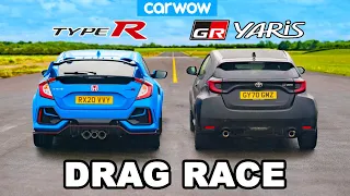 Toyota GR Yaris v Honda Civic Type R - DRAG RACE