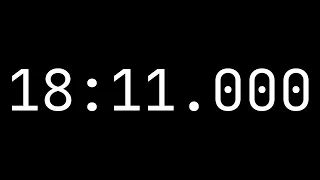 Countdown timer 18 minutes, 11 seconds [18:11.000] - White on black with milliseconds