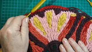 ч.12. Овальный коврик в технике overlay crochet по МК Евгении Тыченко. Ряды 41-43