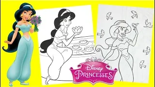 Disney Princess Jasmine Coloring Pages for girls - Activity for kids