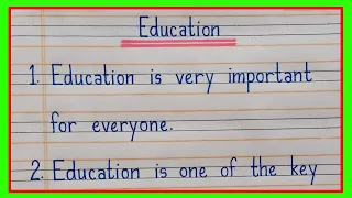 10 lines on Education in english/Education essay in english 10 lines/Essay on Education in english