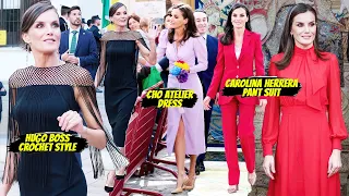 QUEEN LETIZIA DAZZLES IN BLACK CROCHET DESIGN AND LOW COST RED SUIT BLAZER