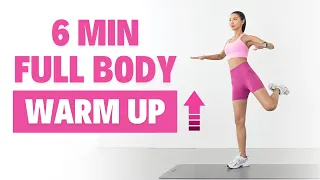 ENERGY UP☀️6 MIN FULL BODY WARM UP before workout! - No jumping, No repeat