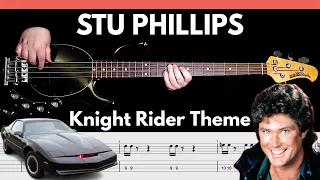 Stu Phillips - Knight Rider Theme [1982] | BASS Cover | Notation + TABS