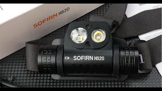 Review of the two-lens two-eyed flashlight SOFIRN HS20 test in the dark