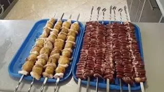 CHICKEN HEARTS on the GRILL. ENG SUB.