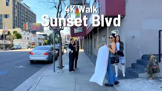 LOS ANGELES Sunset Blvd walk 🇺🇸 West Hollywood CA 4K 2024