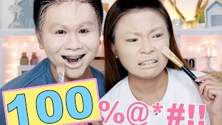 100 LAYERS Of Foundation CHALLENGE!!! ( WAHAHAH!! )