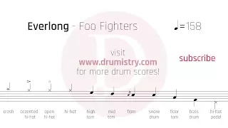 Foo Fighters - Everlong Drum Score