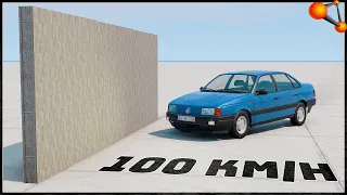 BRICK WALL vs CARS! 100 Km/H CRASH TEST! - BeamNg Drive