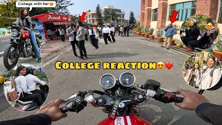Taking Loud Superbike to College 😍 | Continental gt 650 | Kawasaki z900 | Public Reaction