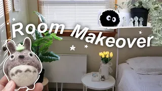 Aesthetic Small Room Makeover 🌿 Minimalistic + Ghibli