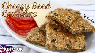 Keto Cheesy Seed Crackers // Super simple & crunchy!