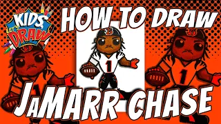 How to Draw Ja'Marr Chase for Kids - Cincinnati Bengals Football