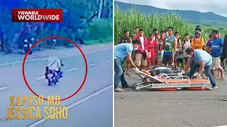 Mga sakay ng isang motor, bago maaksidente, nakunan na pugot ang mga ulo?! | Kapuso Mo, Jessica Soho