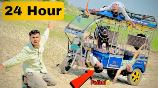 Living 24 Hour in E-Rickshaw widh Dog Challenge *Gone Haunted* 😭