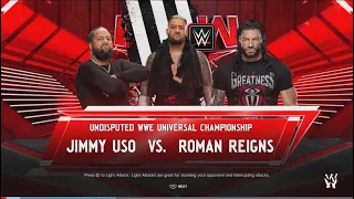 WWE 2K24 Jimmy Uso Vs Roman with Special Guest Referee Solo Sikoa - Championship on the line