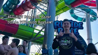 Riding the ALL NEW Riptide Race at Aquatica Orlando | Opening Day Review, Slide POVs, and Thoughts