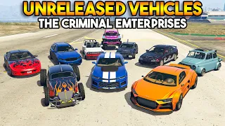 GTA 5 ONLINE : THE CRIMINAL ENTERPRISES UNRELEASED DLC DRIP FEED VEHICLES