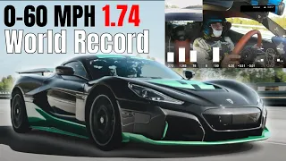 World Record Rimac Nevera Speed Runs Including 0-60 MPH And 0-249-0 MPH