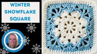 Crochet Winter Snowflake Square | Crochet Rocks