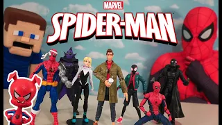 SPIDERMAN Into the Spiderverse Movie Figures - Marvel Legends SUPER HERO Complete Set Toys Unboxing