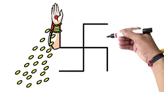 Swastik से माँ लक्ष्मी जी Drawing बेहद सुंदर बनता है। How To Draw Maa Lakshmi ji | लक्ष्मी माँ चित्र